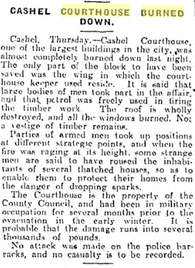 Report of burning of Cashel courthouse